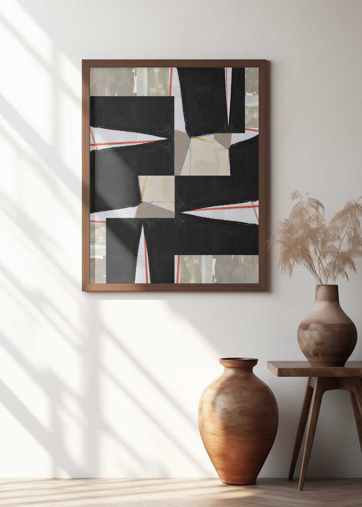 Abstract Black Jigsaw 1