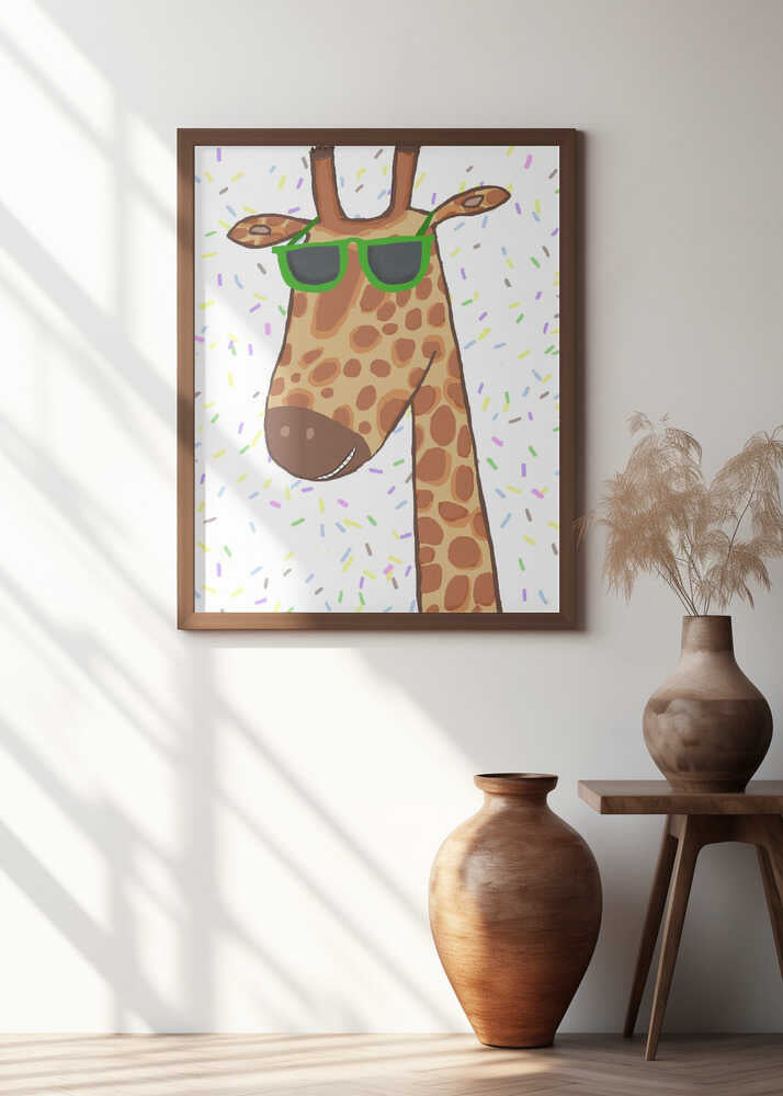 Funny Giraffe Wearing Glasses with Sprinkles by Carla Daly