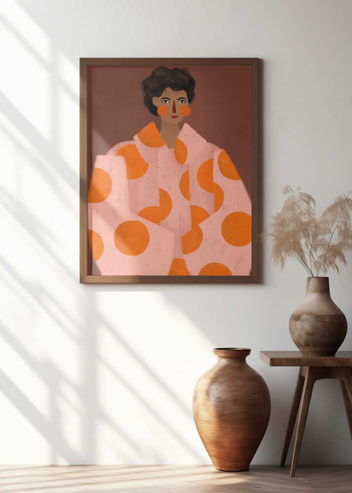 Woman With Orange Dots