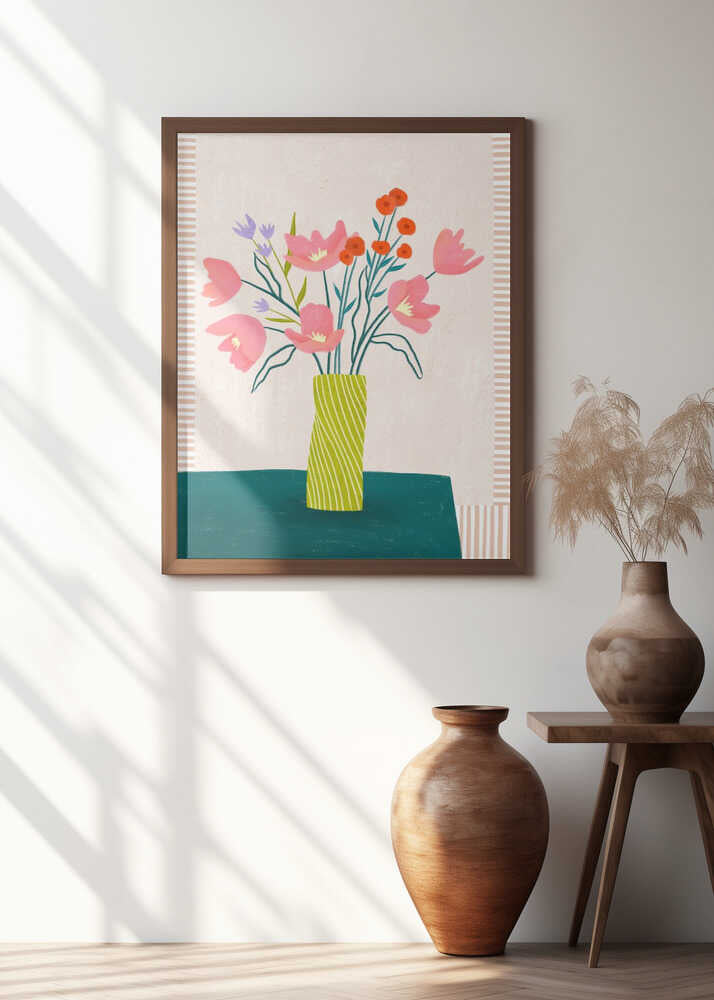 Colorful Blossoms in Stripes