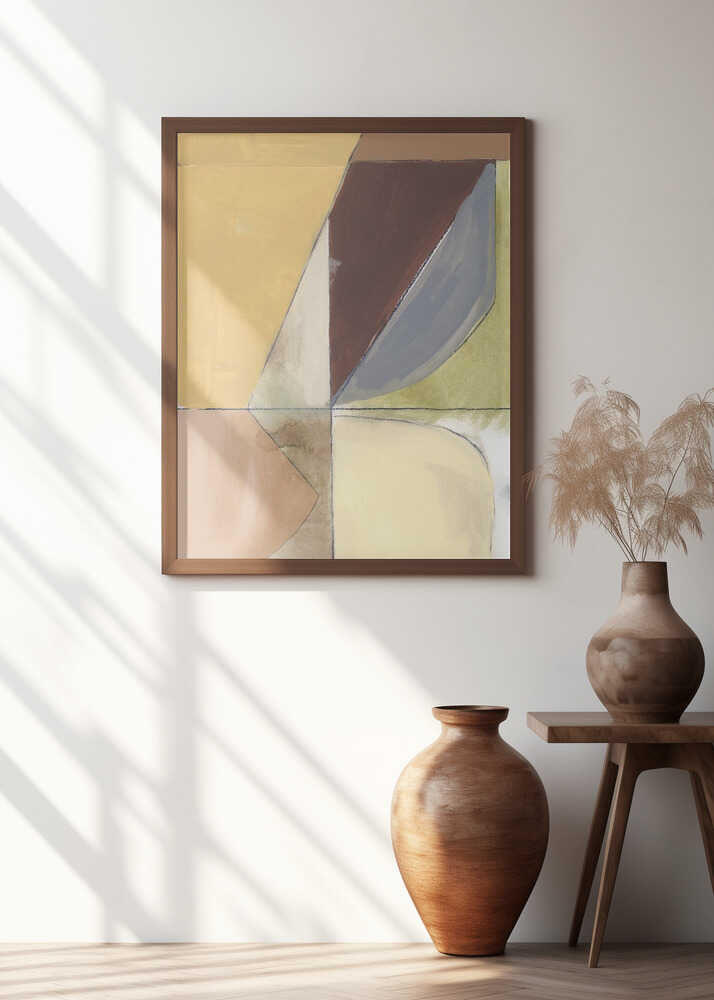 Dusty Pink Yellow Abstract No2 Art Print