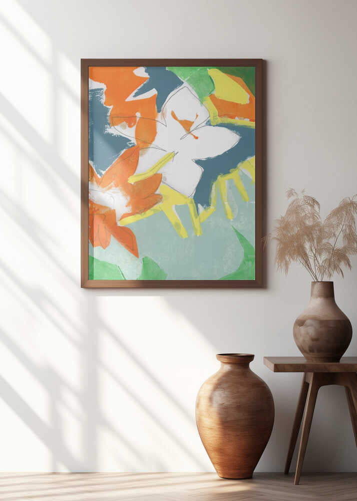 Soft Rustic Bright Florals No1 Print