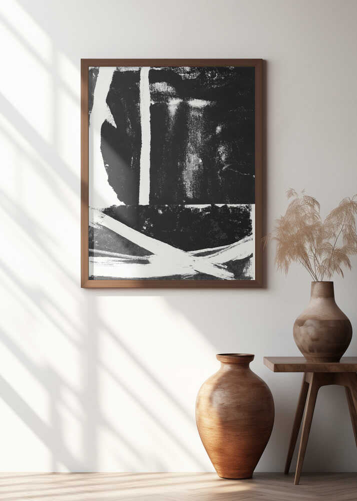 Black Ink Abstract Print