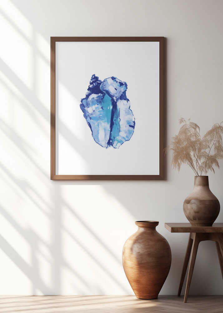 Blue Seashell On White Background No 1