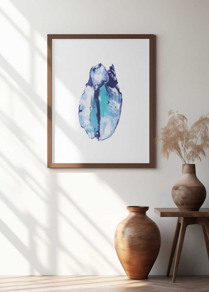 Blue Seashell On White Background No5