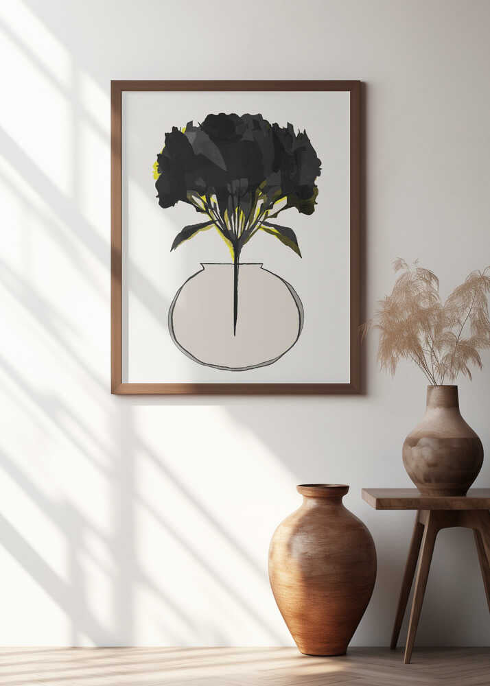 Black Flowers In Vase