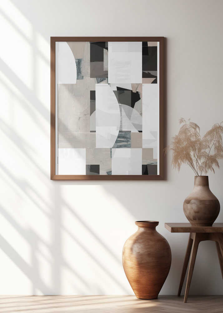 Abstract Mocha Black White Composition No. 1