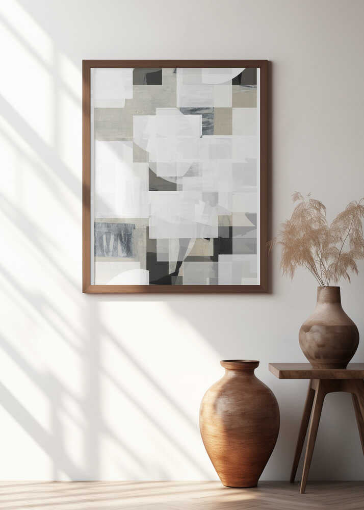 Abstract Mocha Black White Composition No. 3