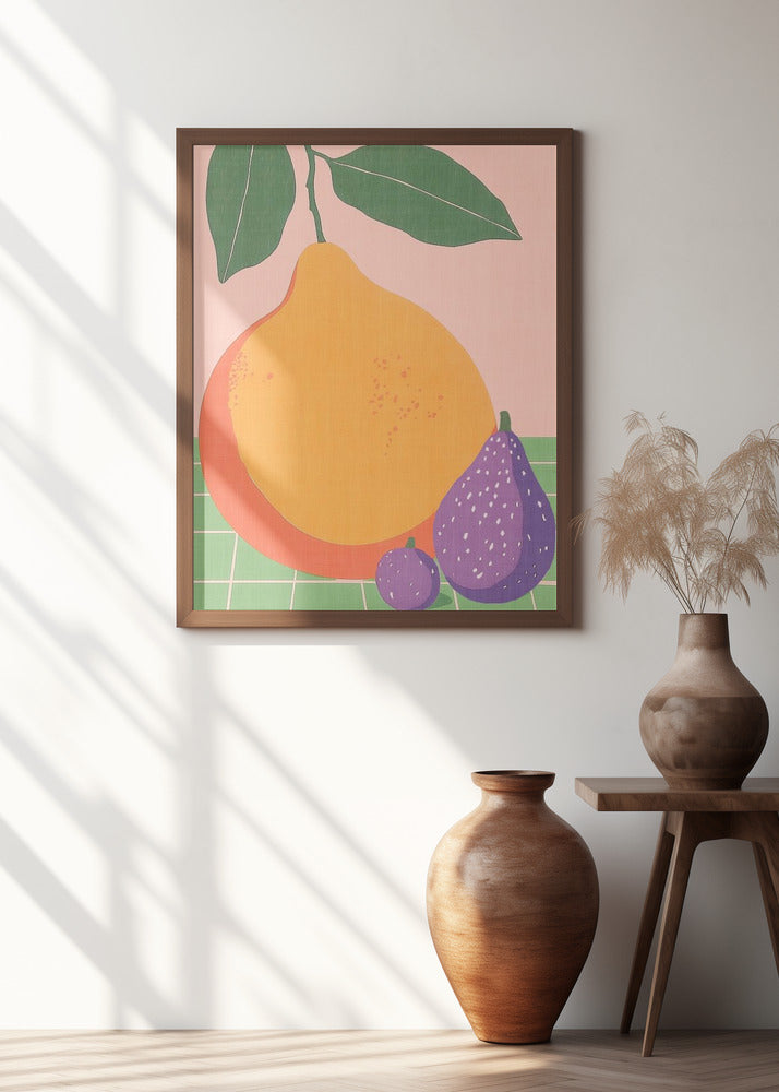 Fruit Illustration Pear and Figs