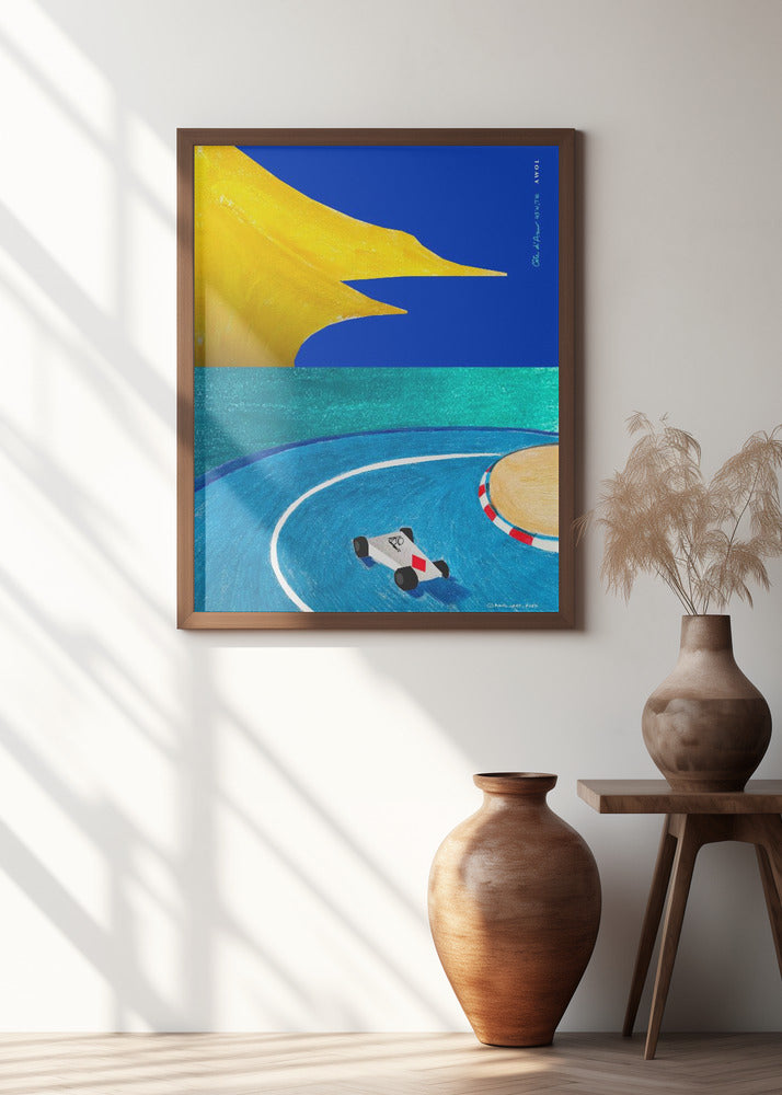 Monaco Grand Prix, Race Car On The French Riviera Overlooking The Mediterranean Sea