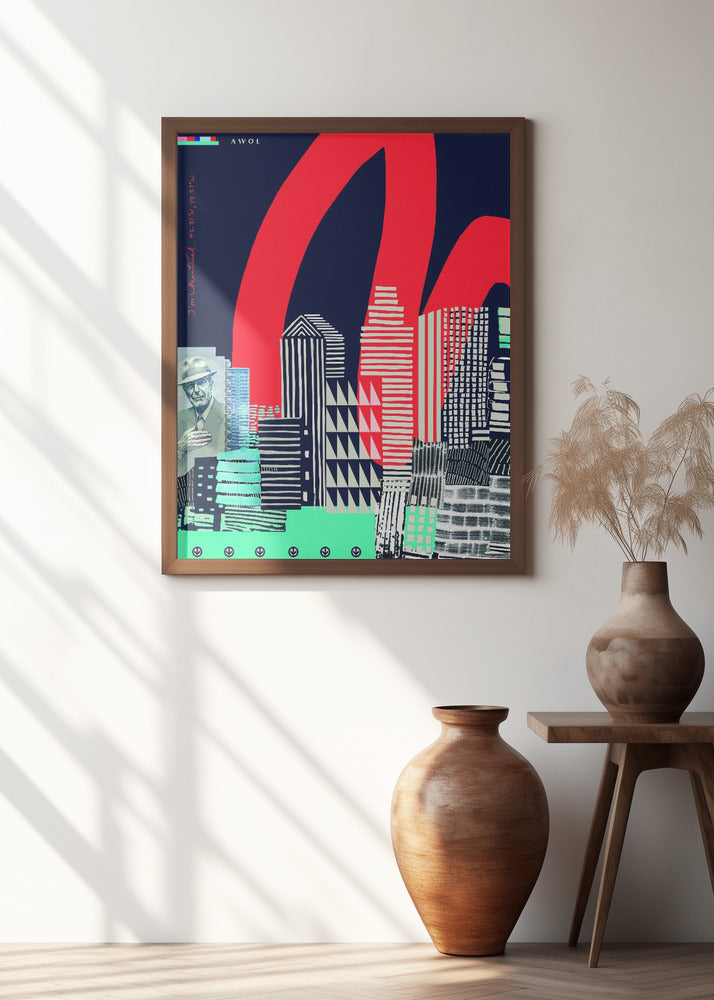 Urban Skyline Art, Montreal City Graphic Wall Poster
