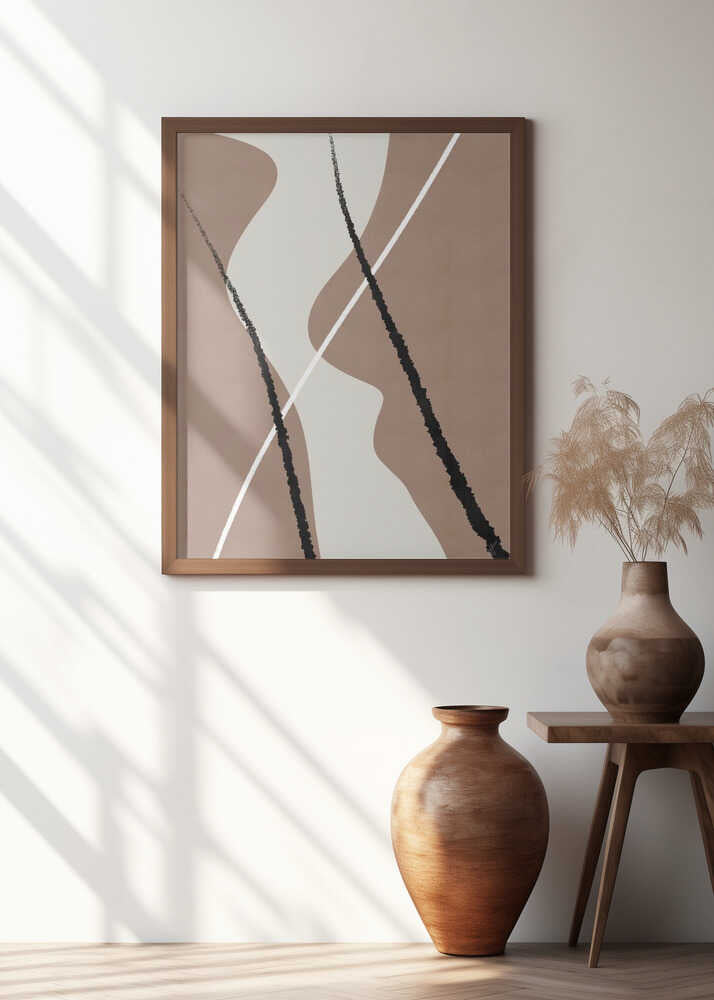 Abstract Lines 3 - Pantone 2025 Mocha Mousse