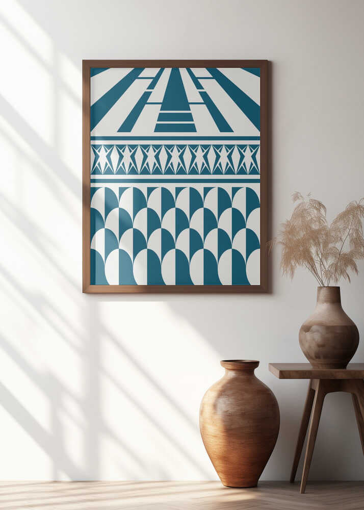 Minimalist art deco geometric teal