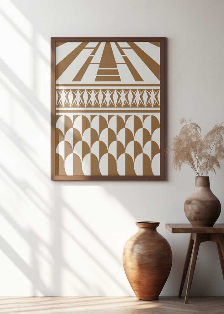 Minimalist art deco geometric brown
