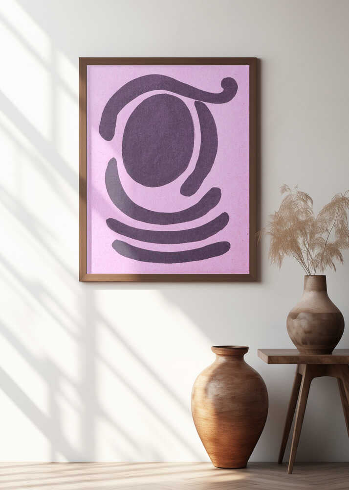 Organic Shapes On A Textured Pink Background