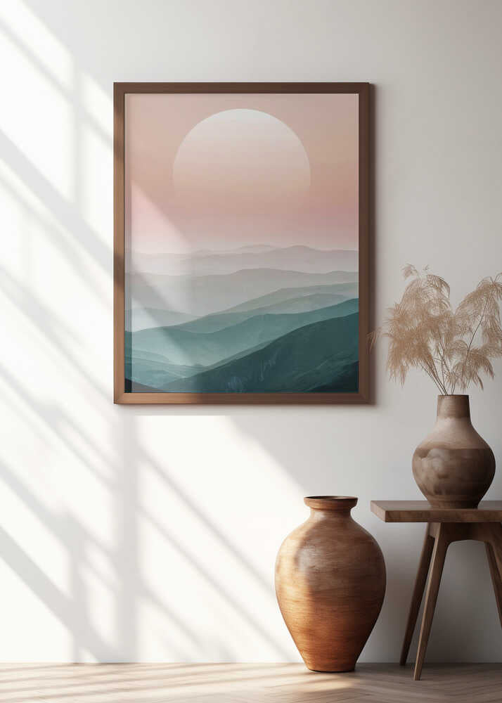 Sunrise Over Layered Mountains