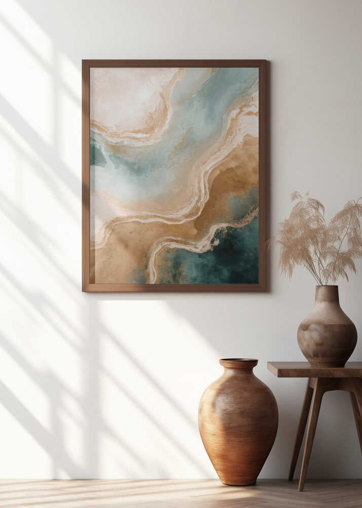 Turquoise Tones with Marbled Textures