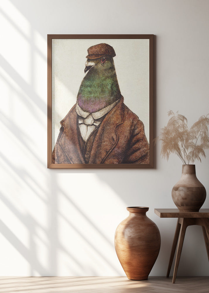 Pigeon Dressed In Vintage Attire