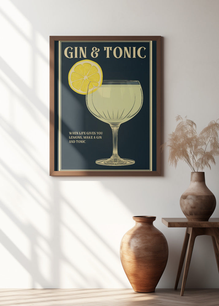 Vintage-style Gin And Tonic Artwork