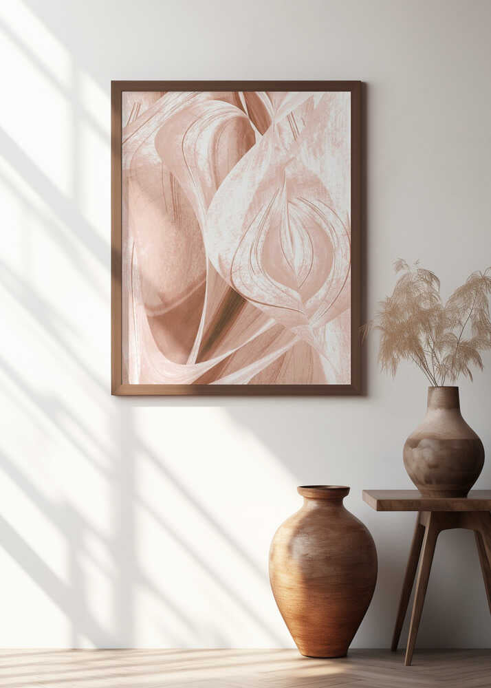 Flowing curves In A Monochromatic Sepia Tone