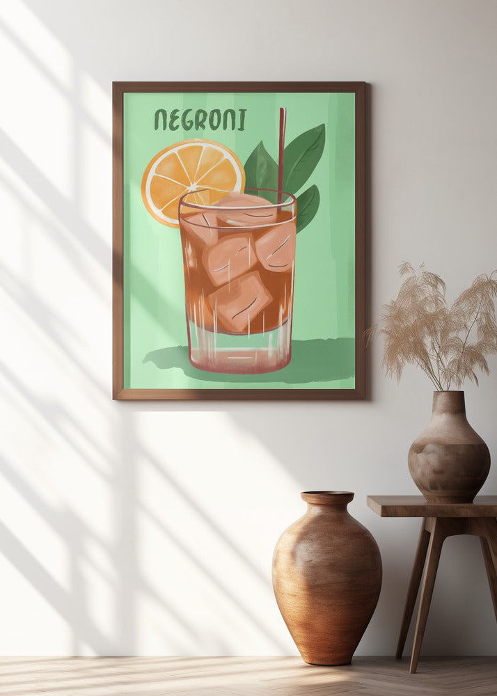 Negroni Cocktail With A V ibrant Orange Slice