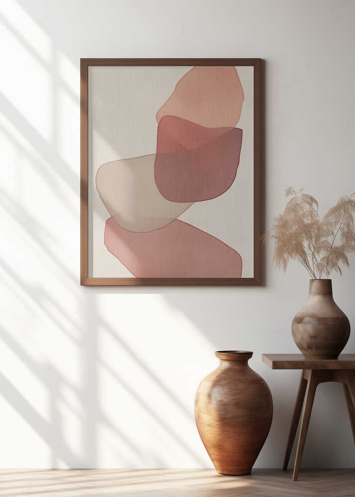 Translucent Shapes in Soft Pinks and Reds