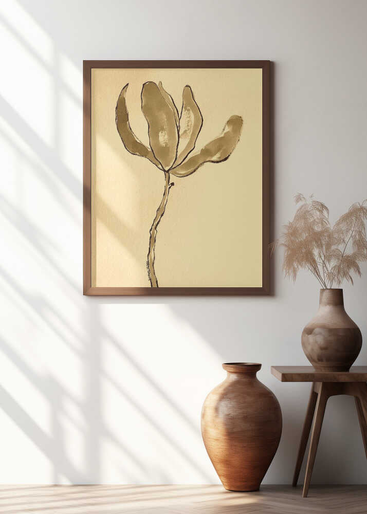 Abstract Floral Design In Monochrome