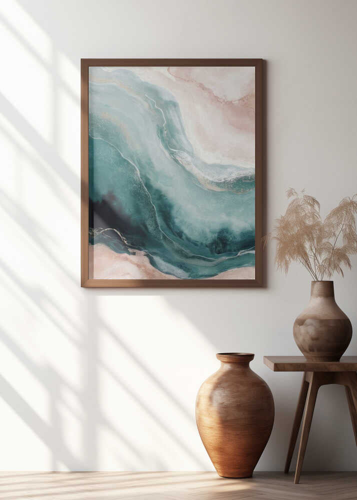 Swirling Teal And Beige Tones