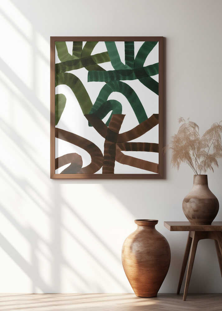 Intertwining Lines On A White Background