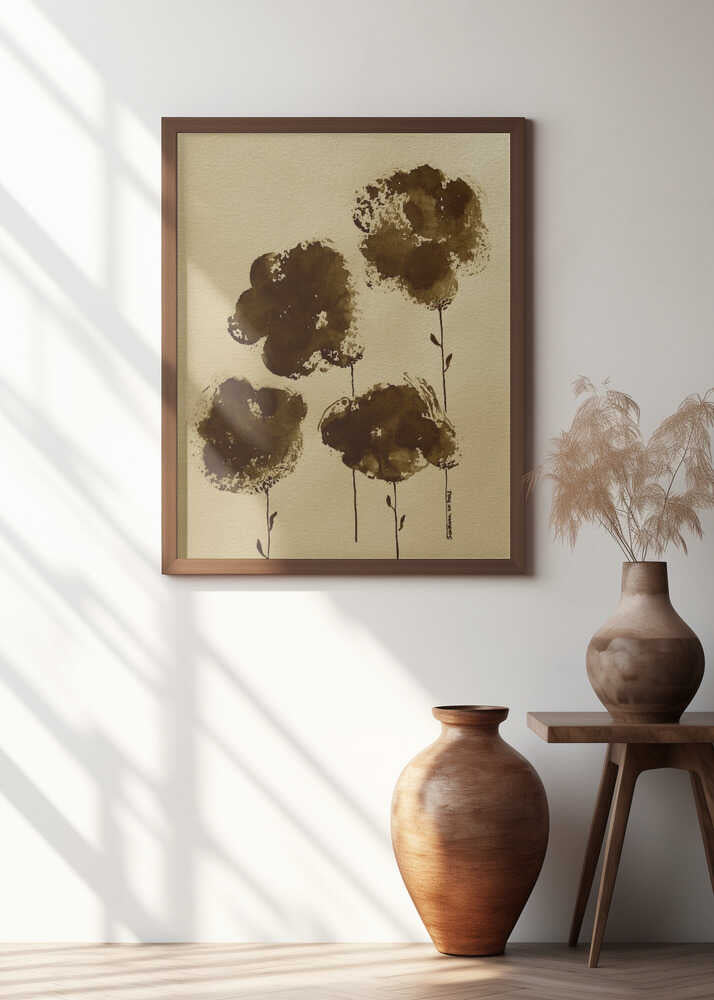 Sepia Petal Whispers