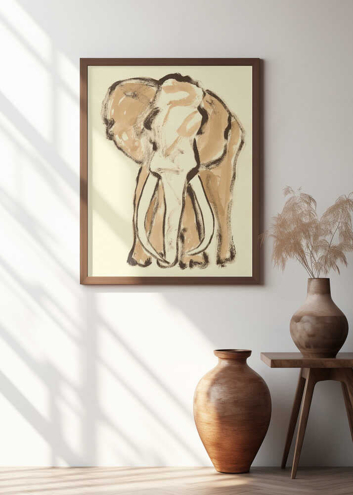 Elephant Painted in Expressive Brushstrokes