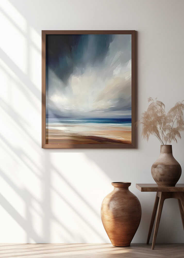 Dramatic Sky over a Serene Beach