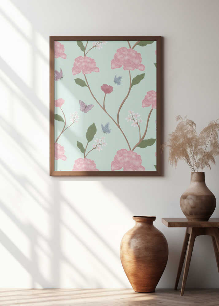 Chinoiserie Inspired Trailing Florals Art Print