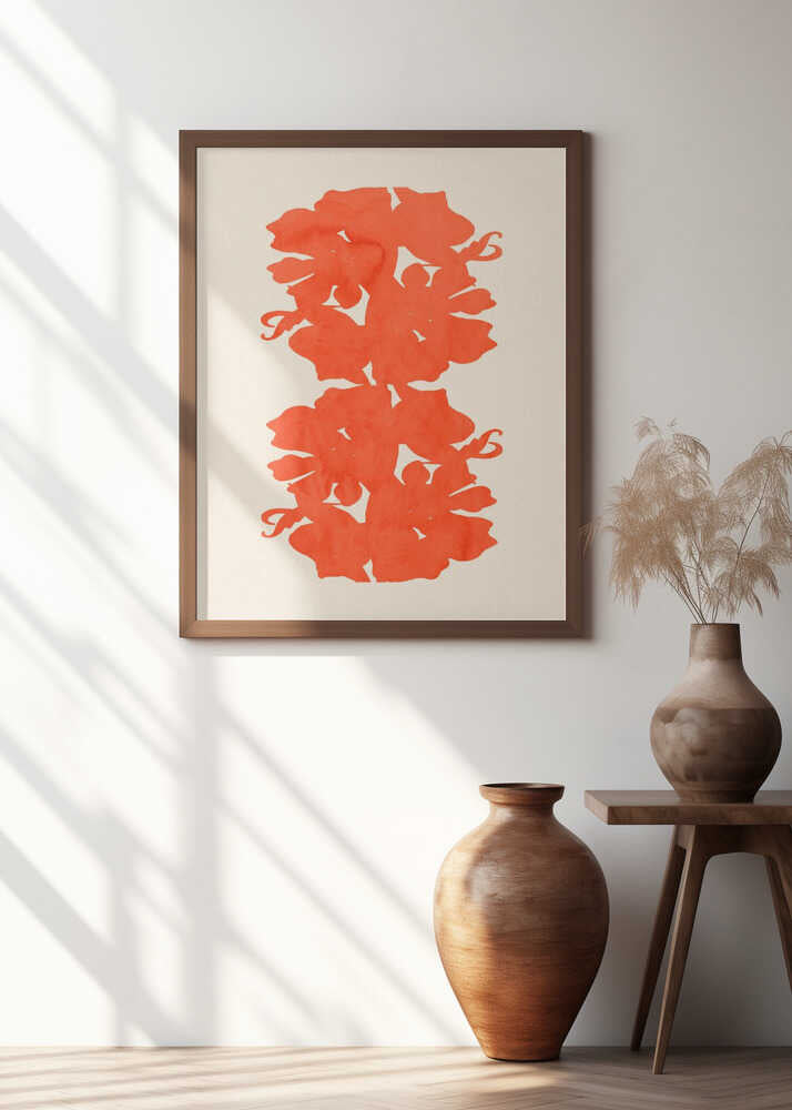 Orange Floral Silhouettes