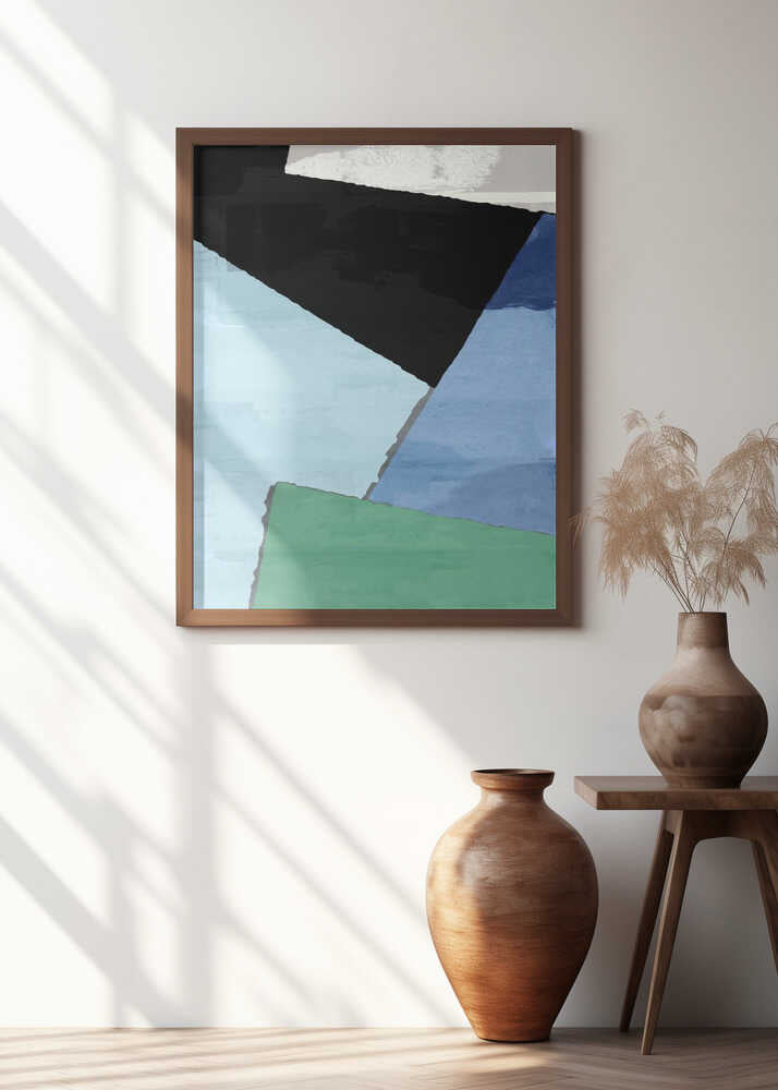 Abstract Blocks in Blue, Green and Black