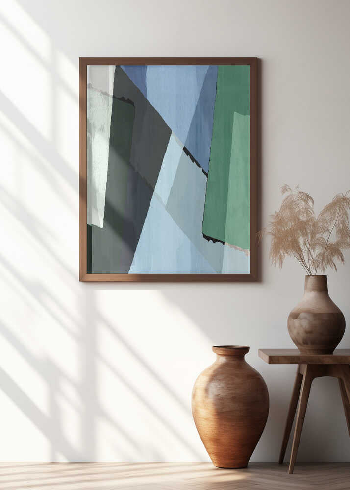 Abstract Blocks in Blue, Green and Black