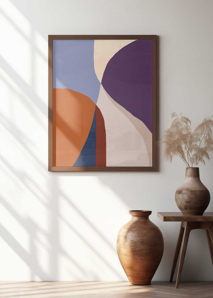 Organic Forms in Earthy and Blue Tones