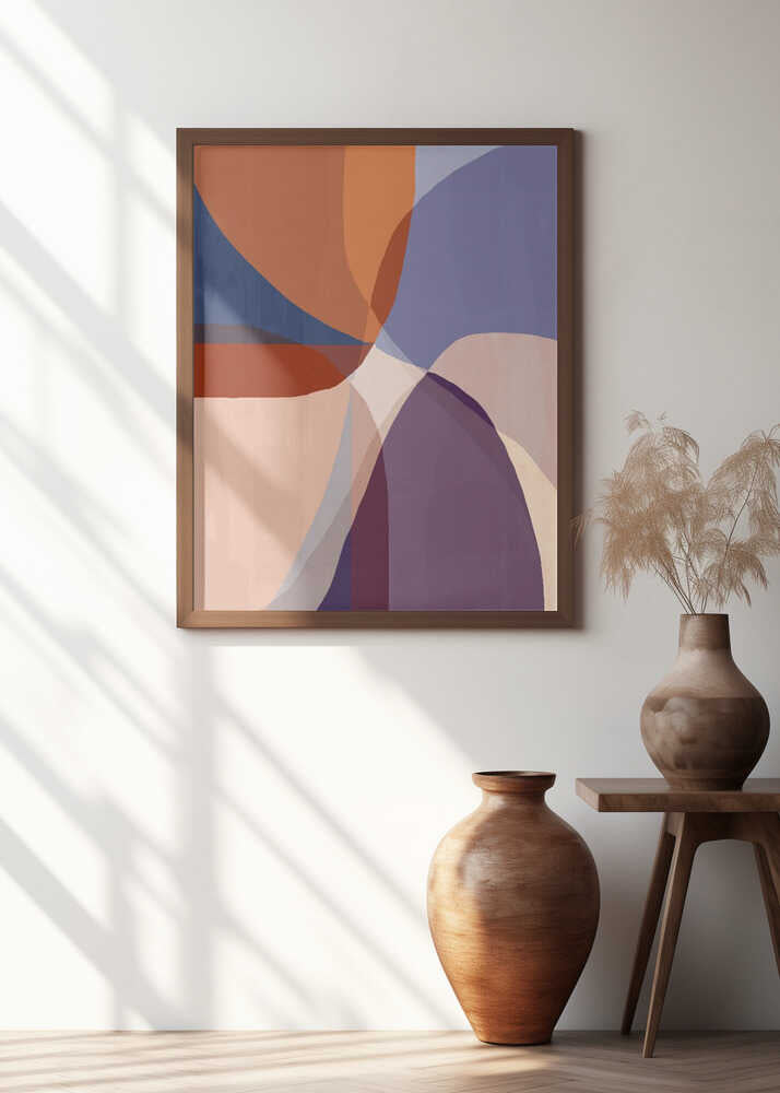 Organic Forms in Earthy and Blue Tones