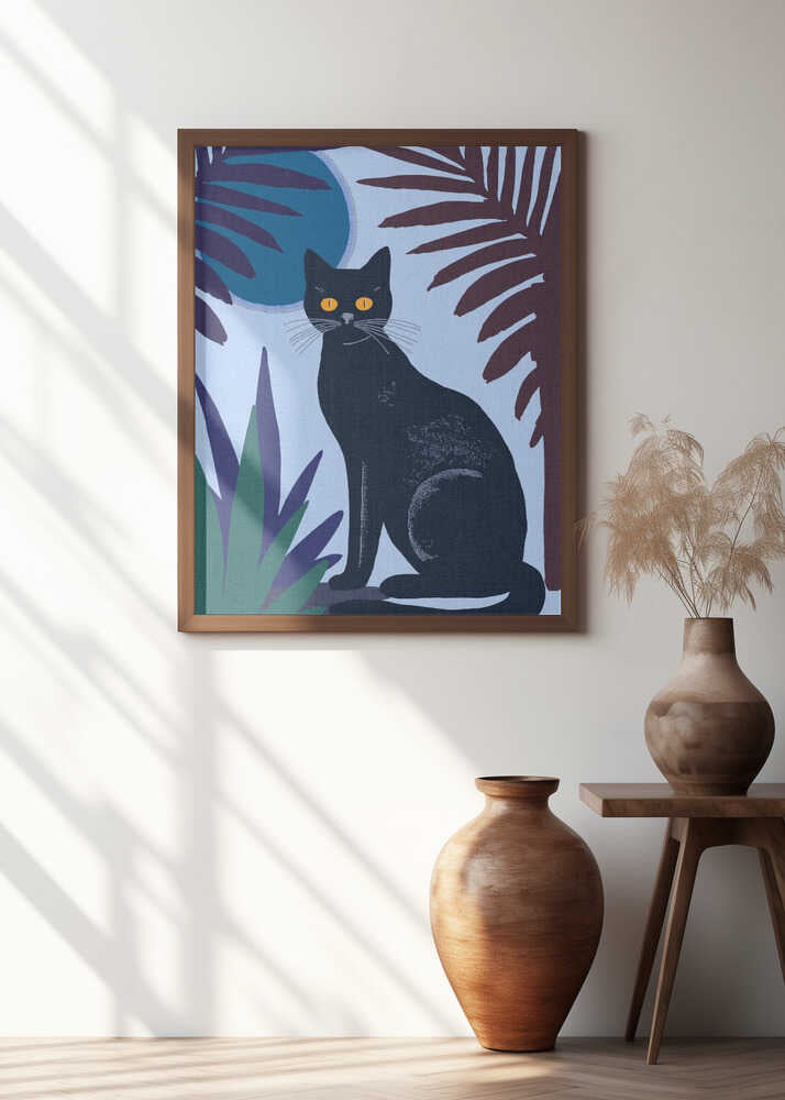 Black Cat with Yellow Eyes