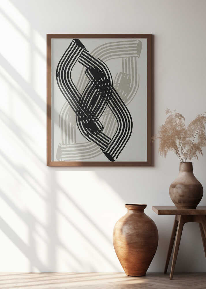 Abstract Curves in Black and Grey