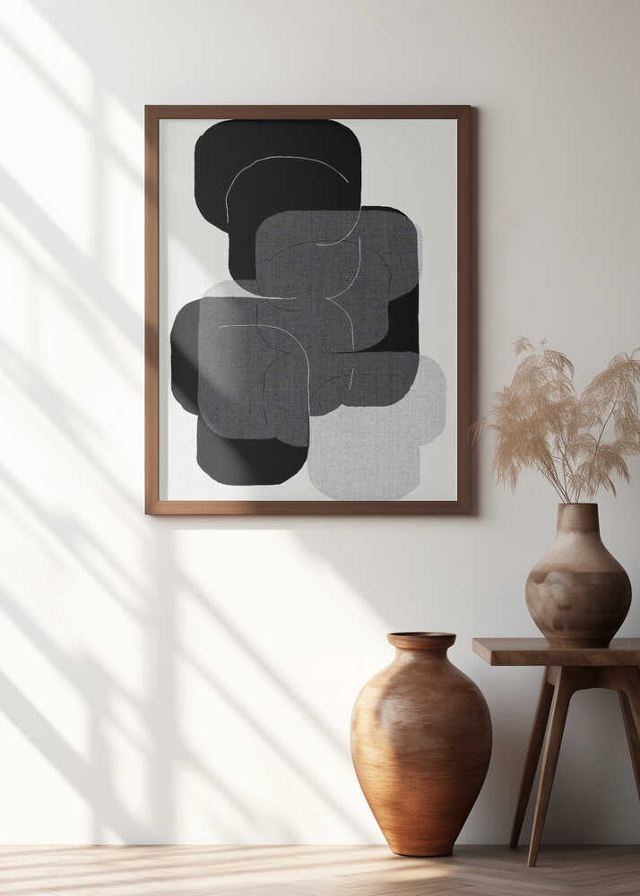 Abstract Forms in Black, Grey and White