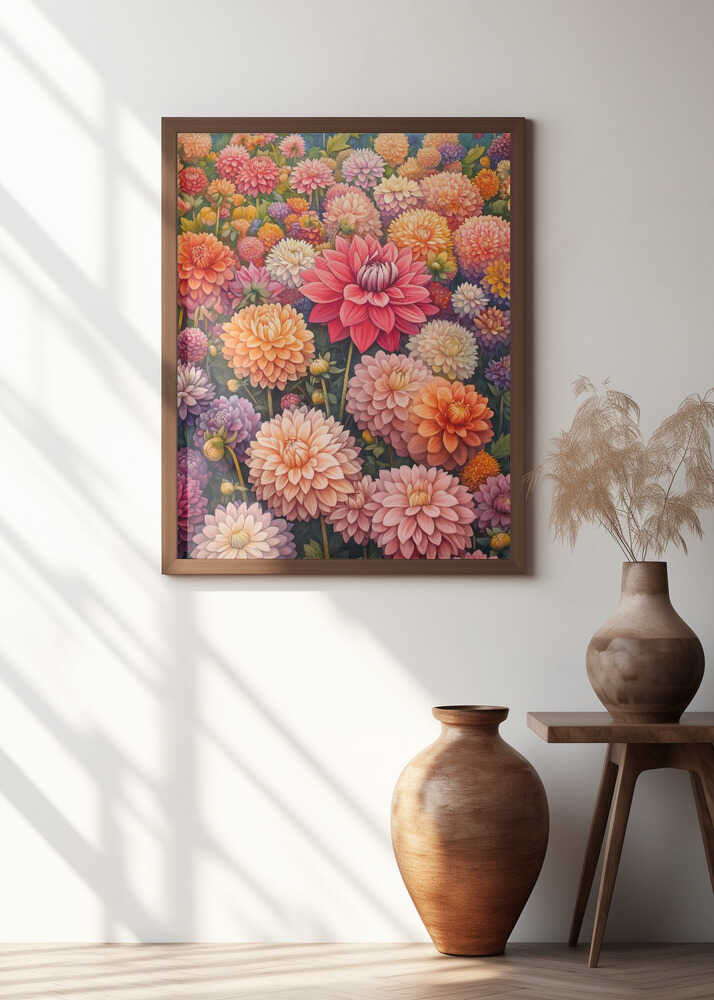 Blooming Dahlias in a Kaleidoscope