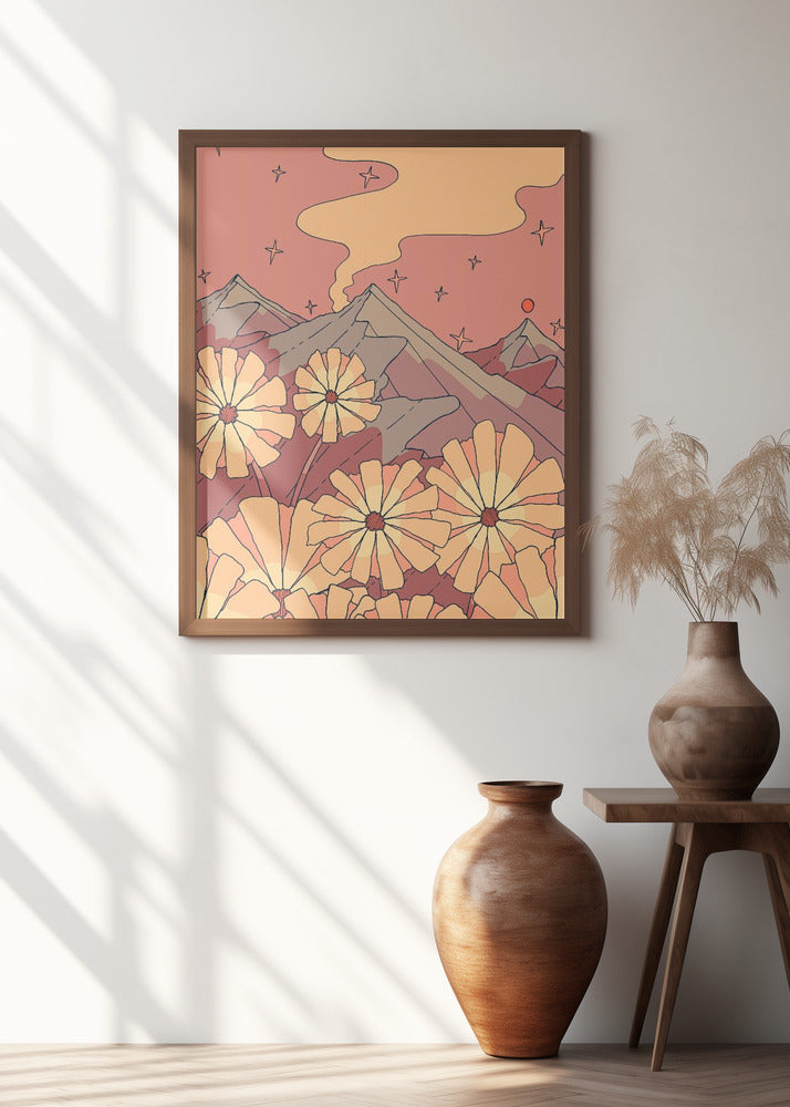 Mountain Sunset Flowers