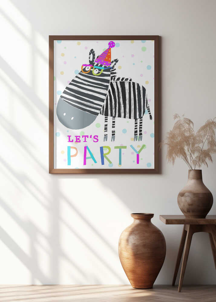 Cute Zebra With Party Hat