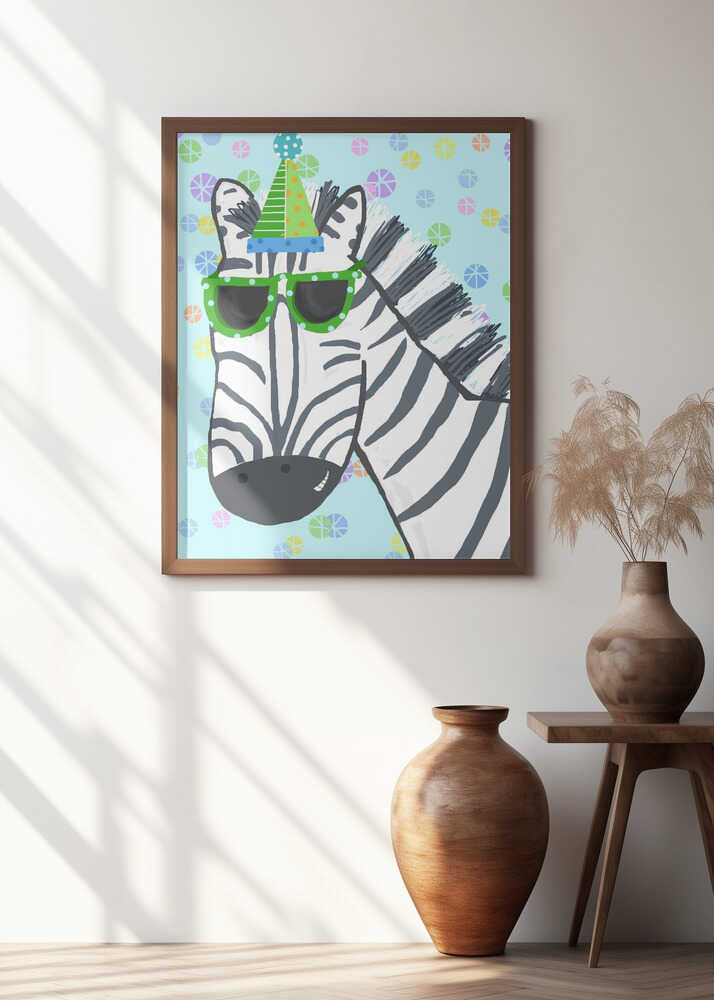 Party Zebra With Glasses