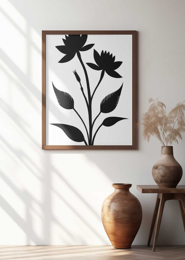 Two Prominent Flowers And Leaves