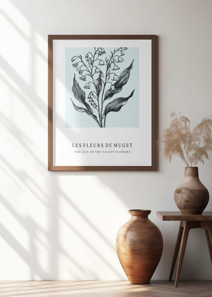 Lily of the Valley Flowers In A Monochrome Illustration