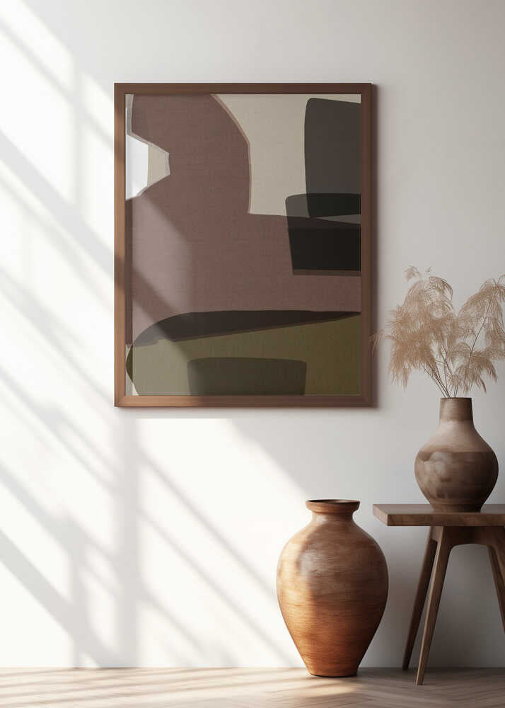 Layered Geometric Shapes And Earthy Tones