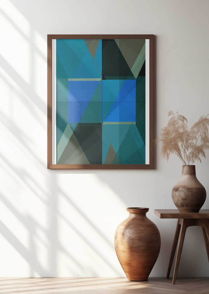Overlapping Blue And Green Translucent Shapes