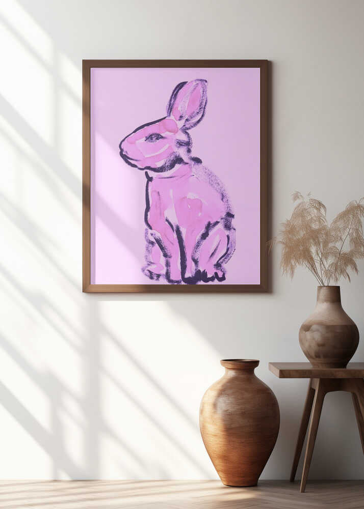 Pink Hare Silhouette